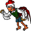 The Rubber Chicken Knuckles Mascot
